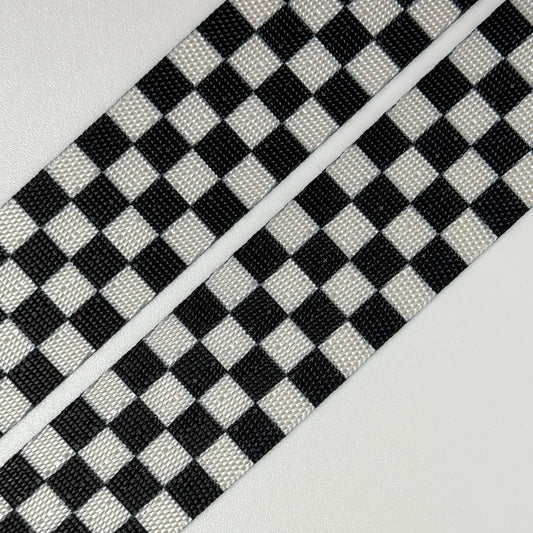 B&W Checkers  1” Nylon Webbing By the Yard  image 0