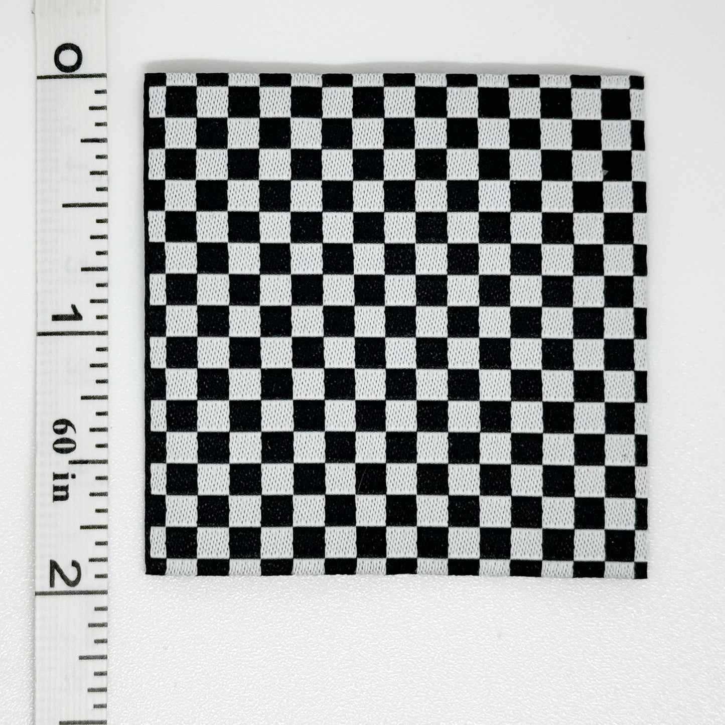 B&W Checker Layering Woven Label image 1