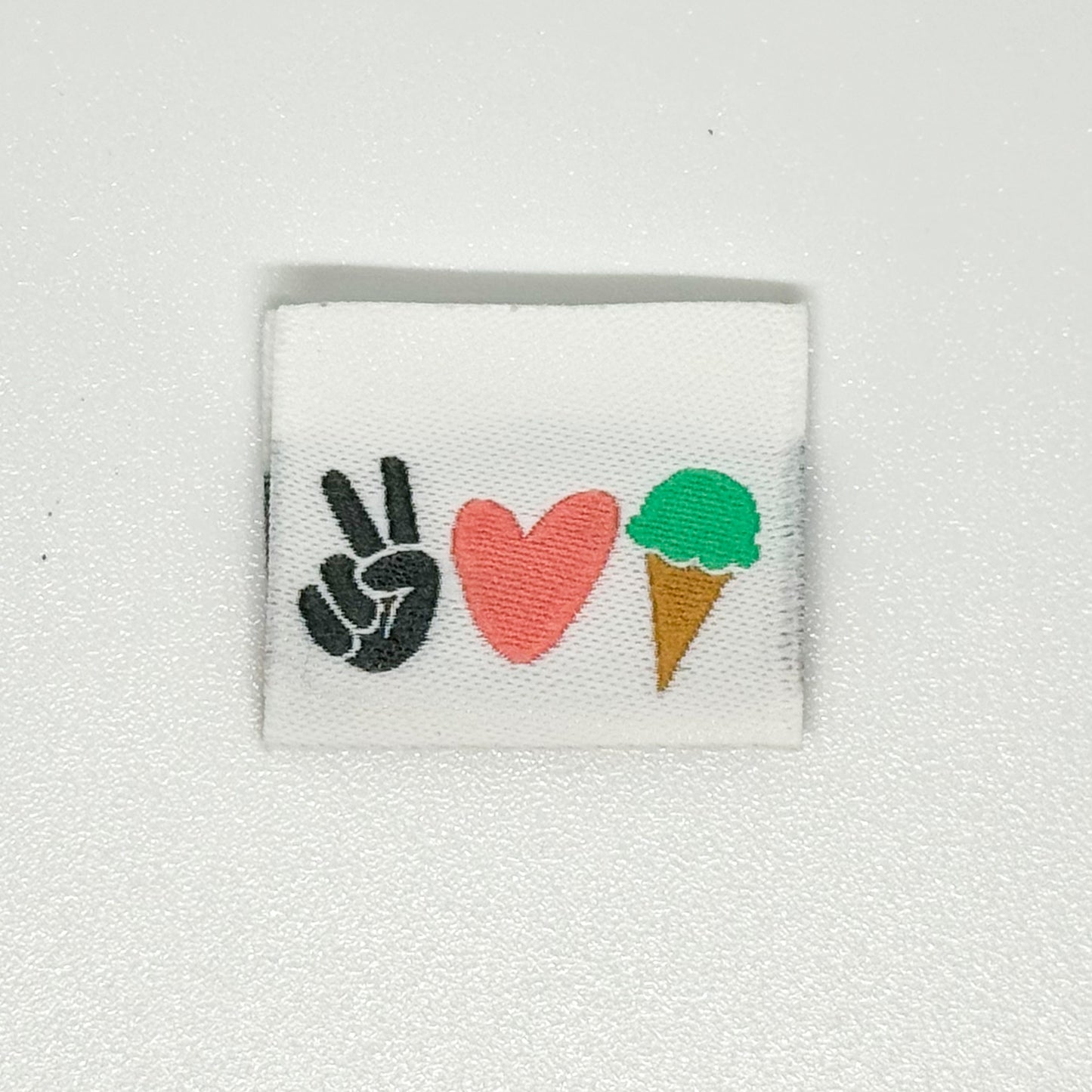 Peace Love Ice Cream Woven Label image 0