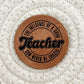 Teacher Round Faux Leather Patch