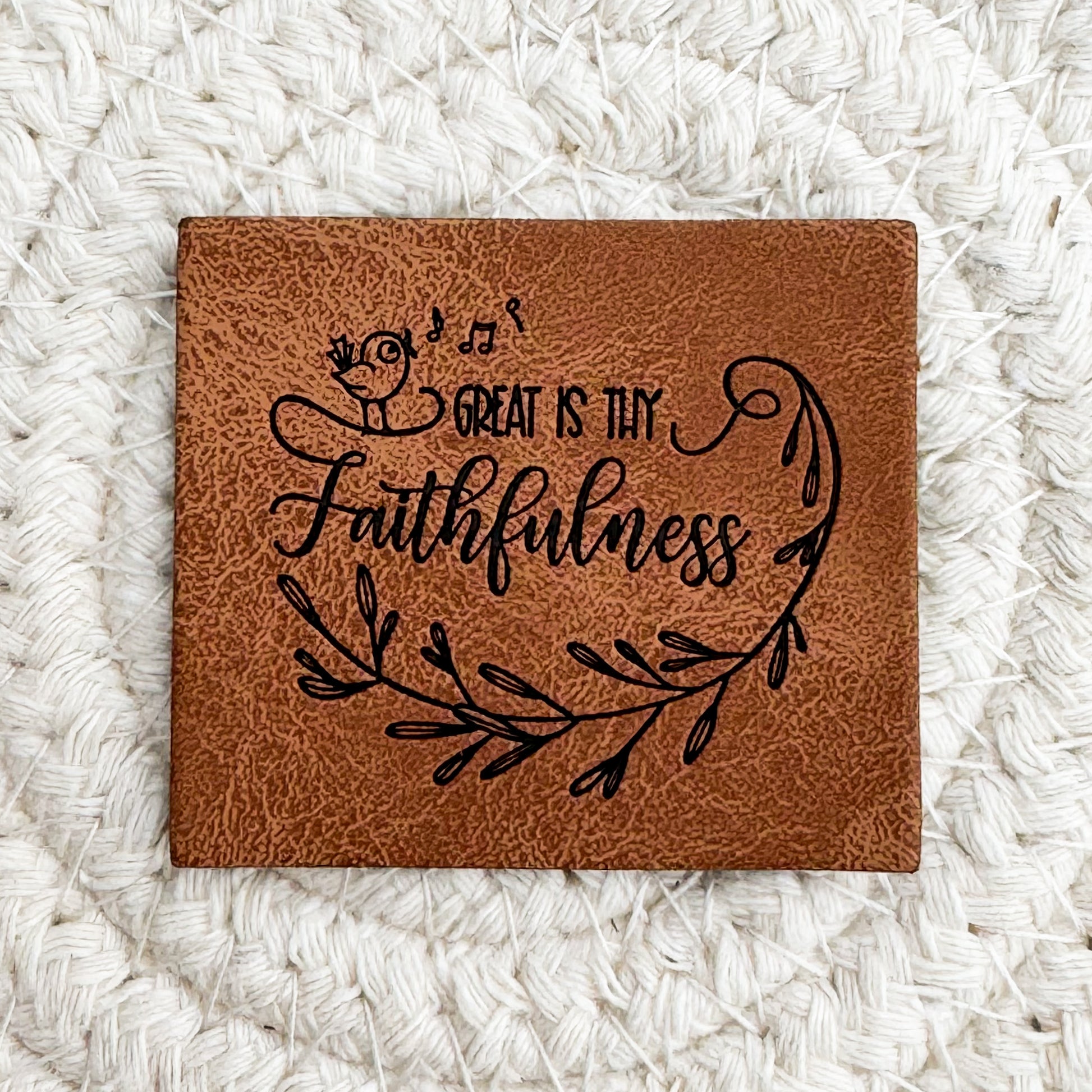 Great is Thy Faithfulness Faux Leather Patch image 0