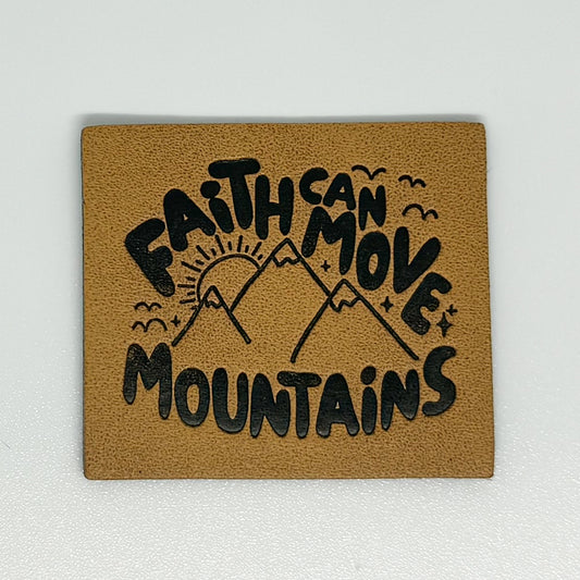 Faith Can Move Mountains Faux Leather Patch image 0