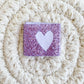 Lavender Shimmery Heart Woven Label image 0