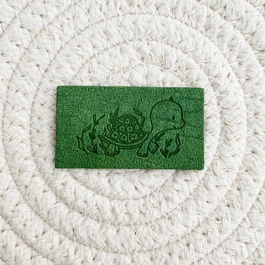 Shell Ya Turtle Green Faux Leather Patch image 0