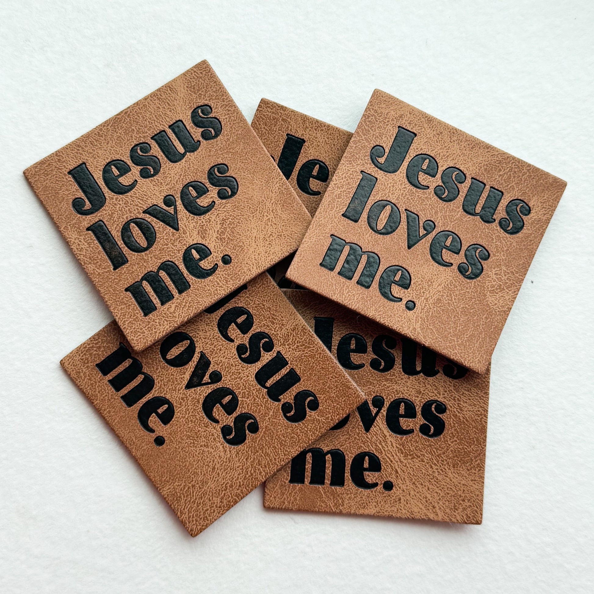 Jesus Loves Me Faux Leather Patch image 1