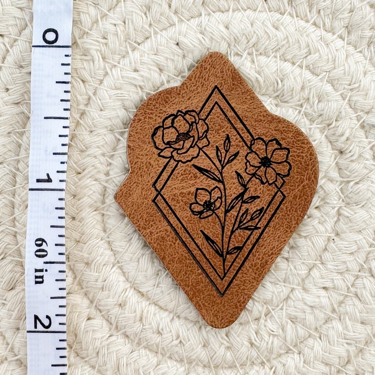 Floral Diamond Faux Leather Patch