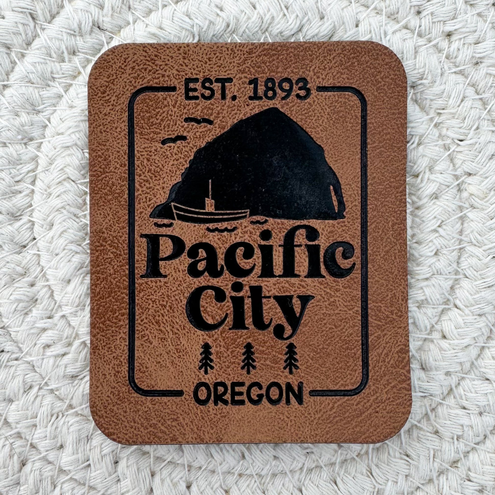 Pacific City, Oregon Faux Leather Patch image 0