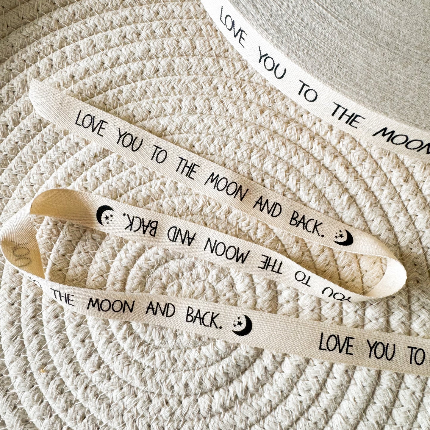 Moon and Back Cotton Ribbon (Sold by the yard) image 0