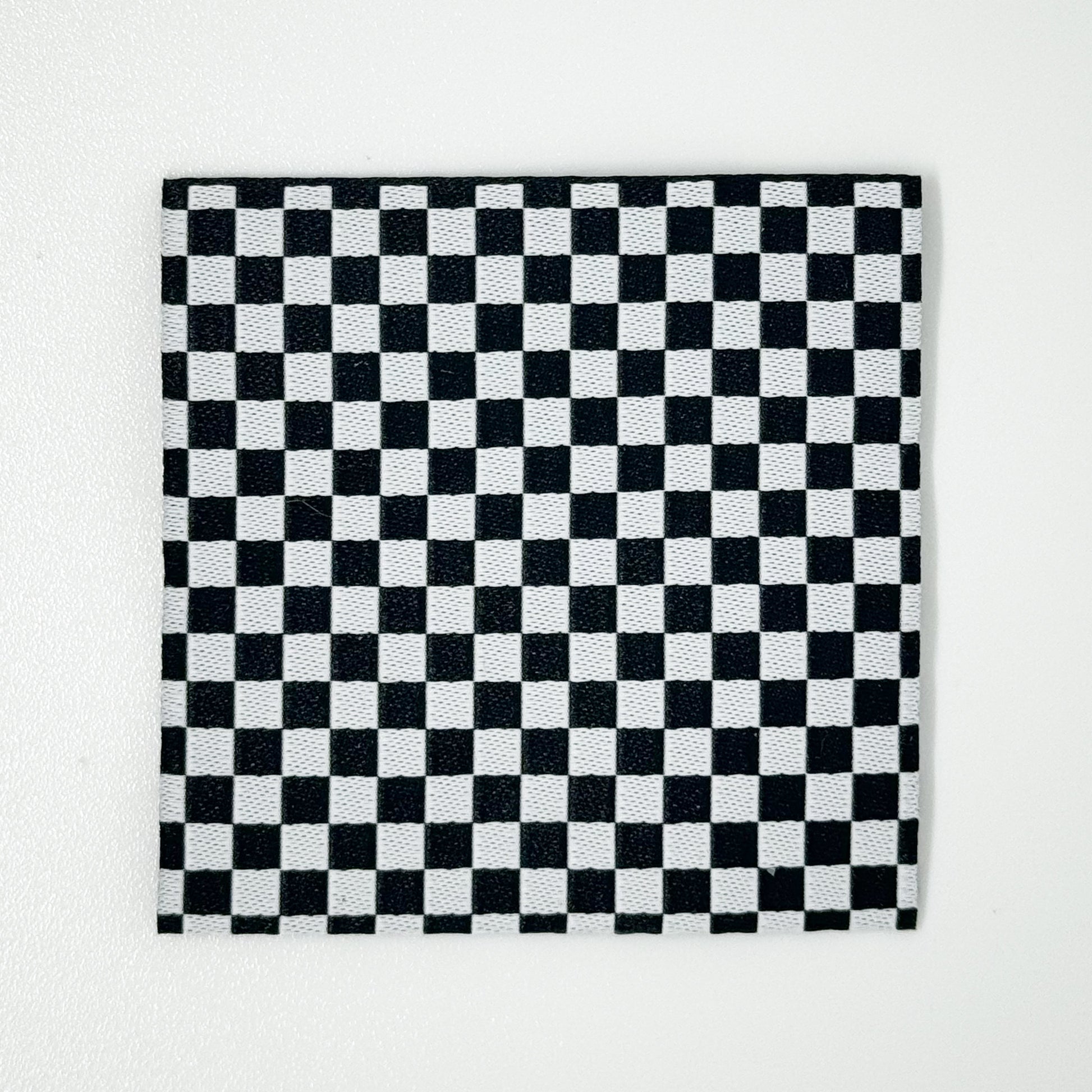 B&W Checker Layering Woven Label image 0