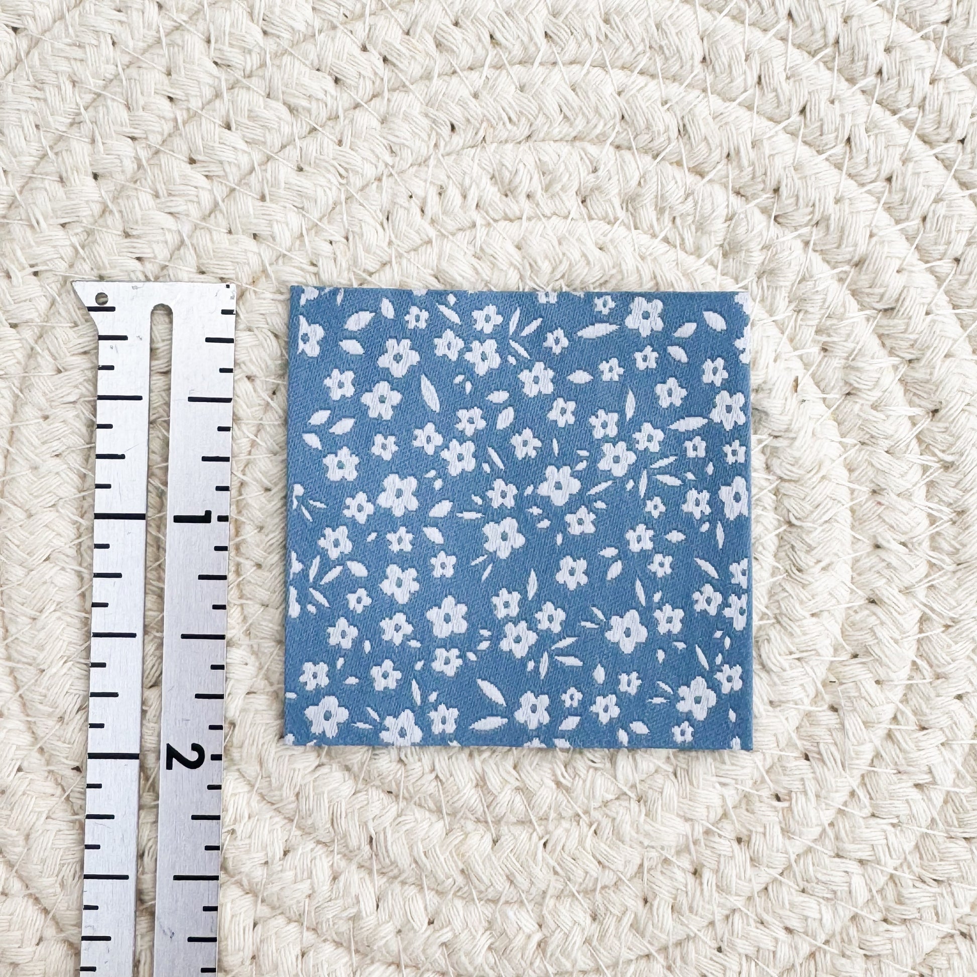 Blue Floral Layering Woven Label image 1