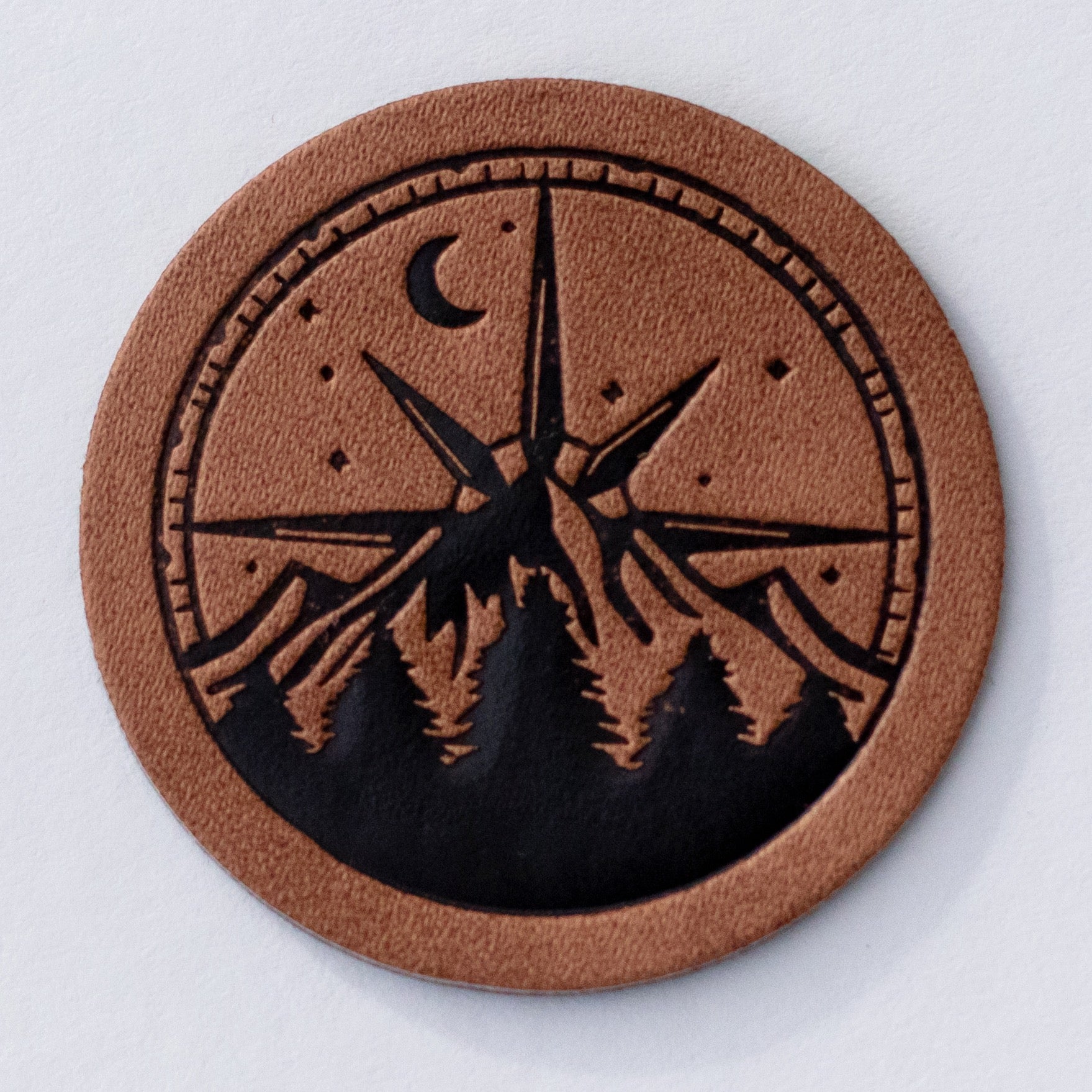 Mountain Compass Faux Leather Patch image 0