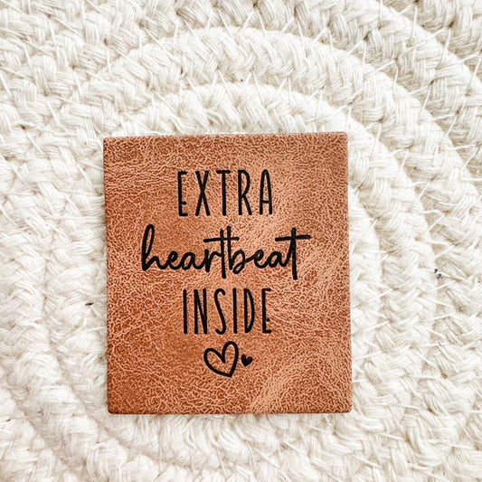 Two Heartbeats Inside Faux Leather Patch image 0