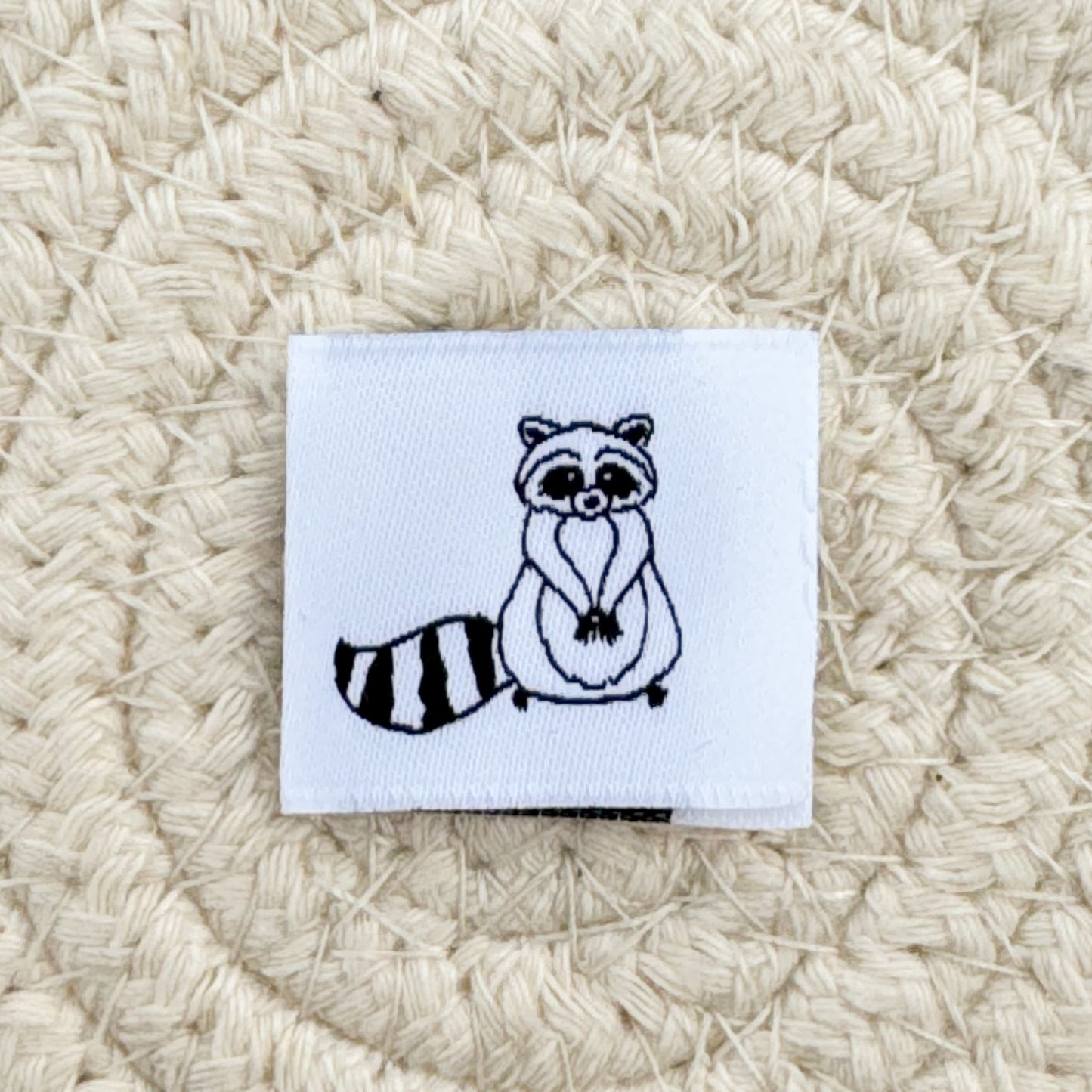 Raccoon Woven Label