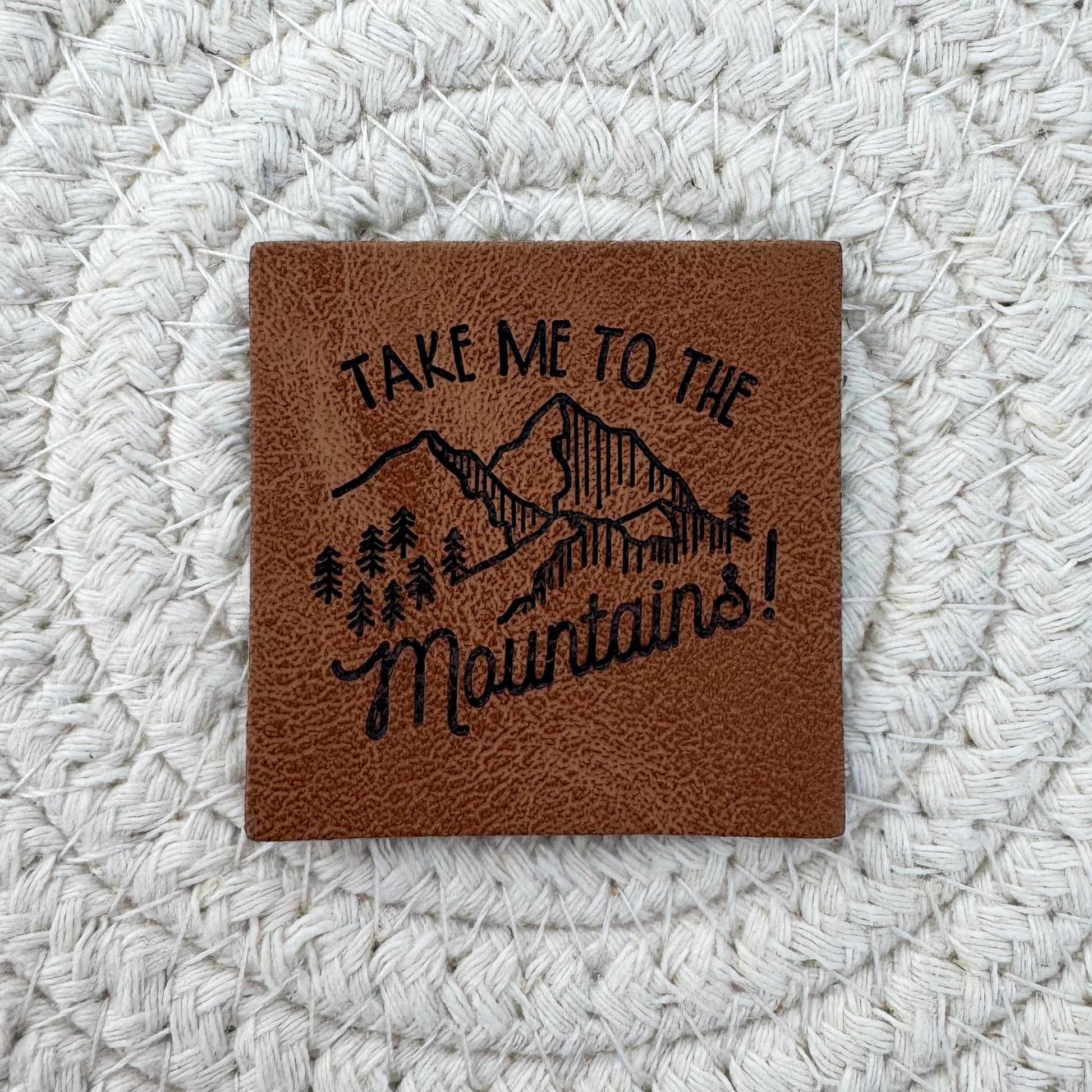 Take Me to the Mountains Faux Leather Patch image 0