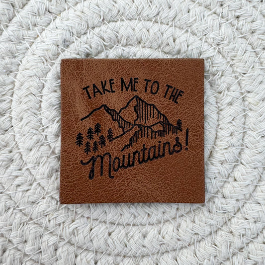 Take Me to the Mountains Faux Leather Patch image 0