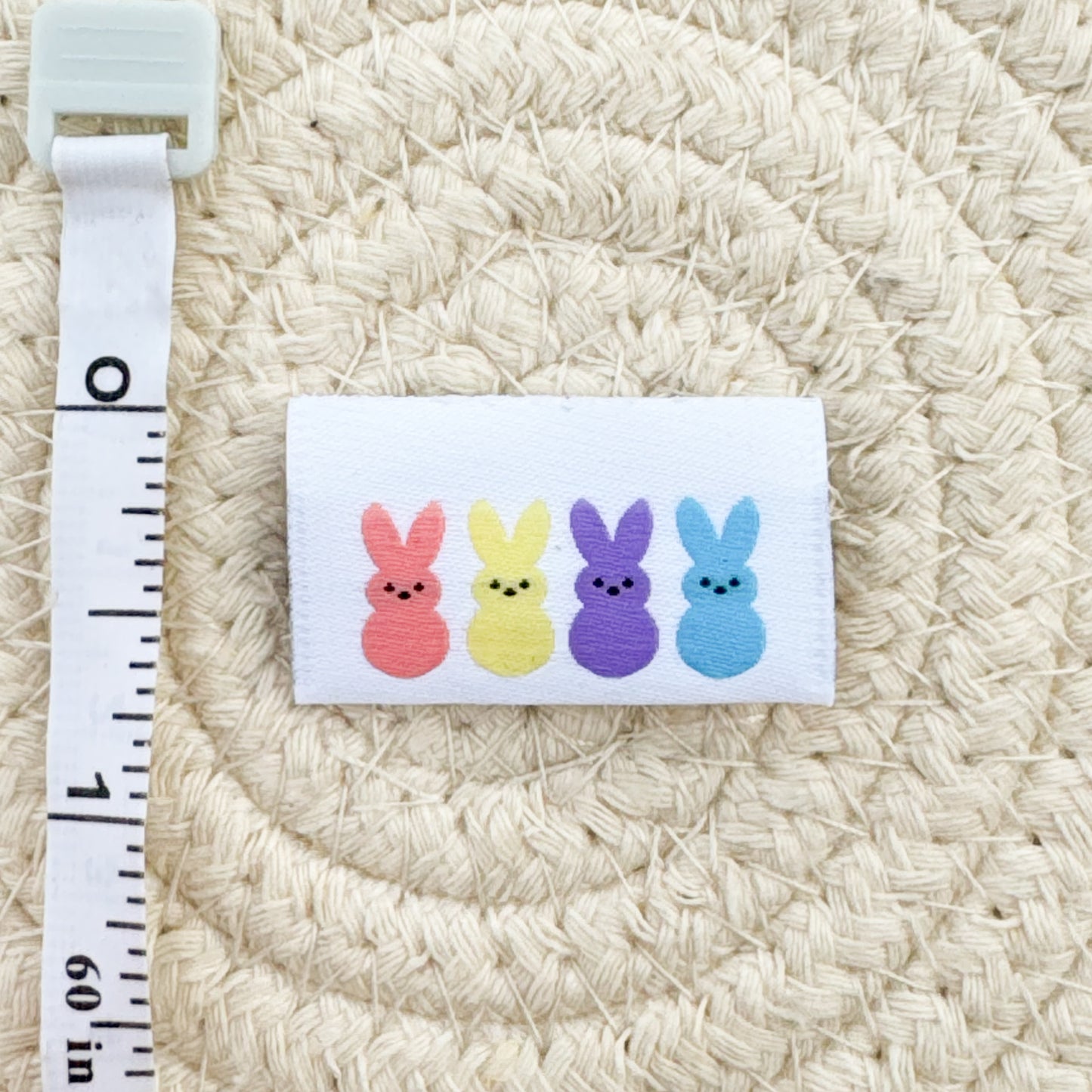 Colorful Bunnies Woven Label