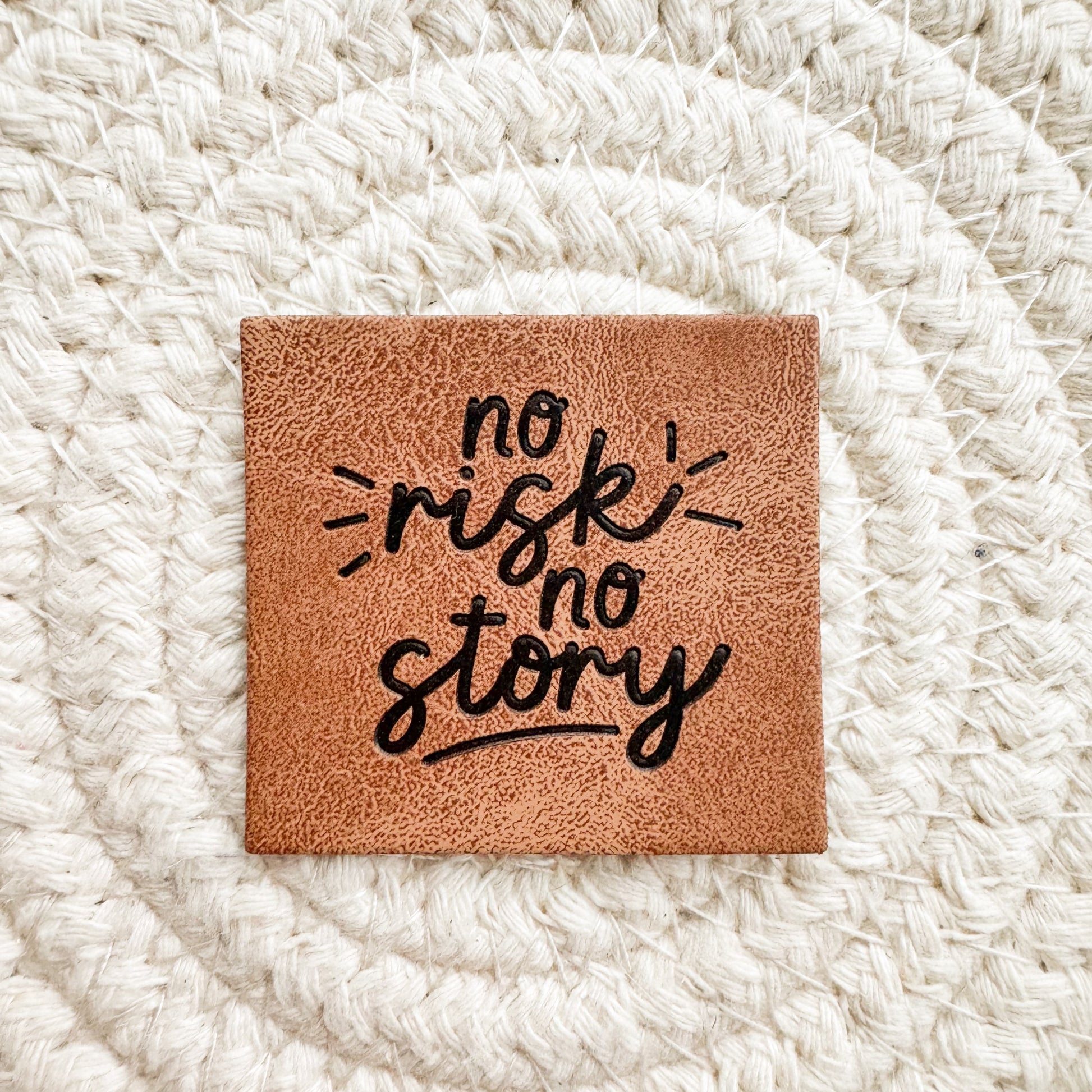 No Risk No Story Faux Leather Patch image 0