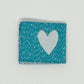 Blue Shimmery Heart Woven Label image 0