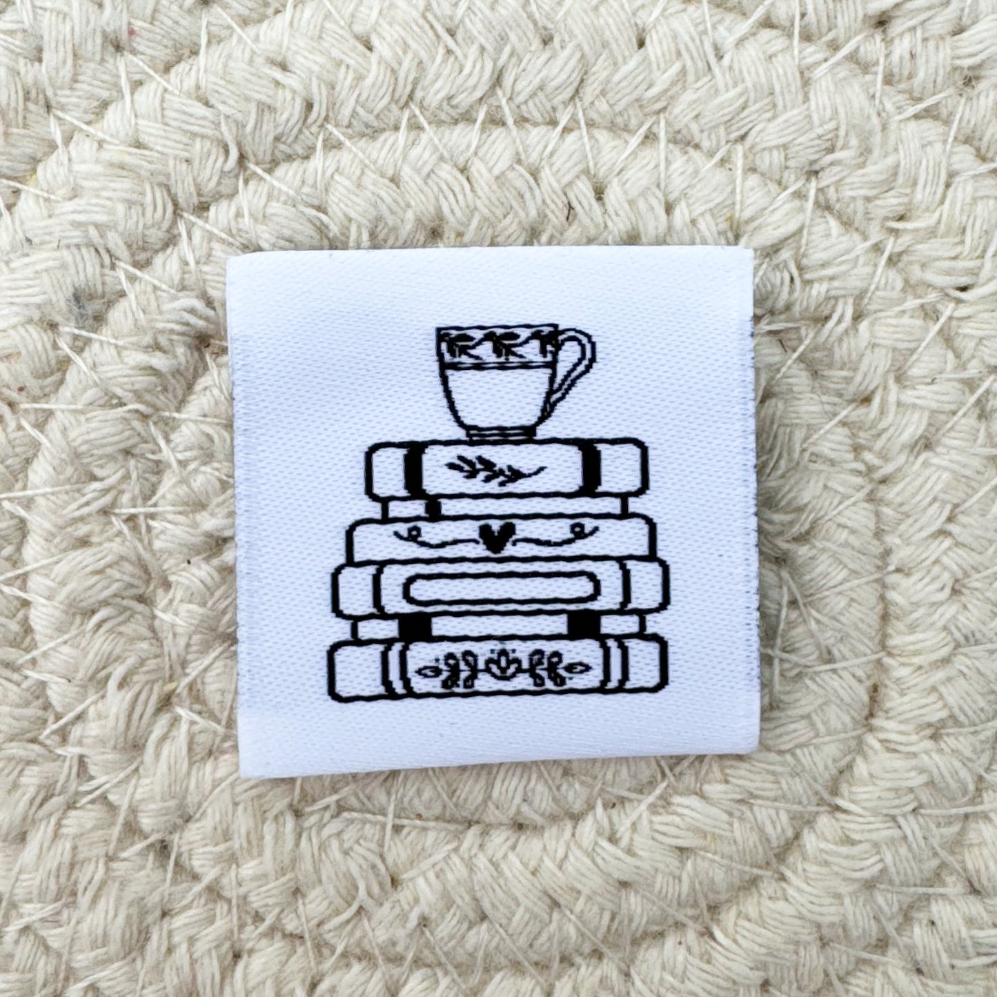 Tea and Books Woven Label image 0