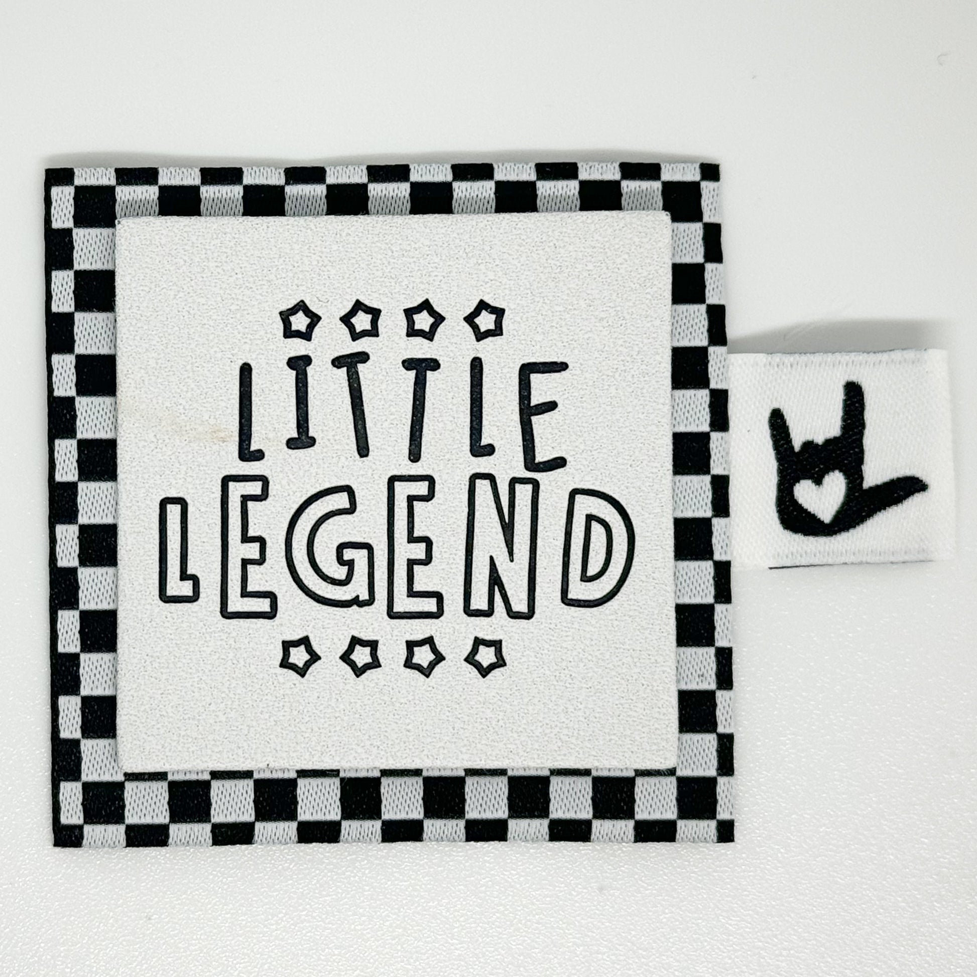 B&W Checker Layering Woven Label image 2