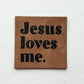 Jesus Loves Me Faux Leather Patch image 0