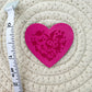 Dino Heart Pink Faux Leather Patch image 1