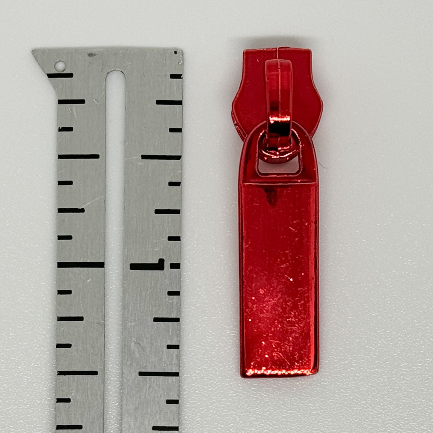 Shiny Red Zipper Pull image 1