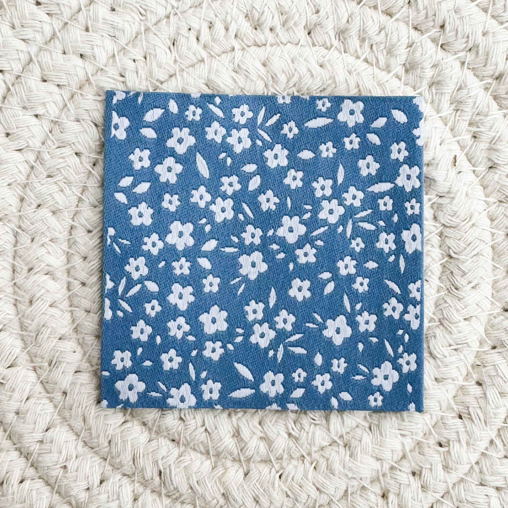 Blue Floral Layering Woven Label image 0