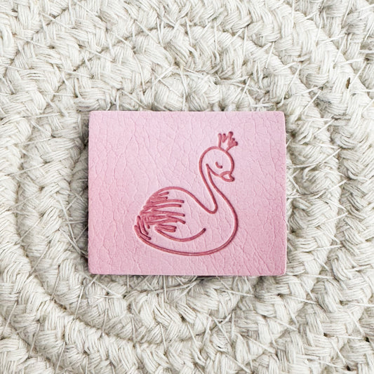 Swan of a Kind Pink Faux Leather Patch image 0