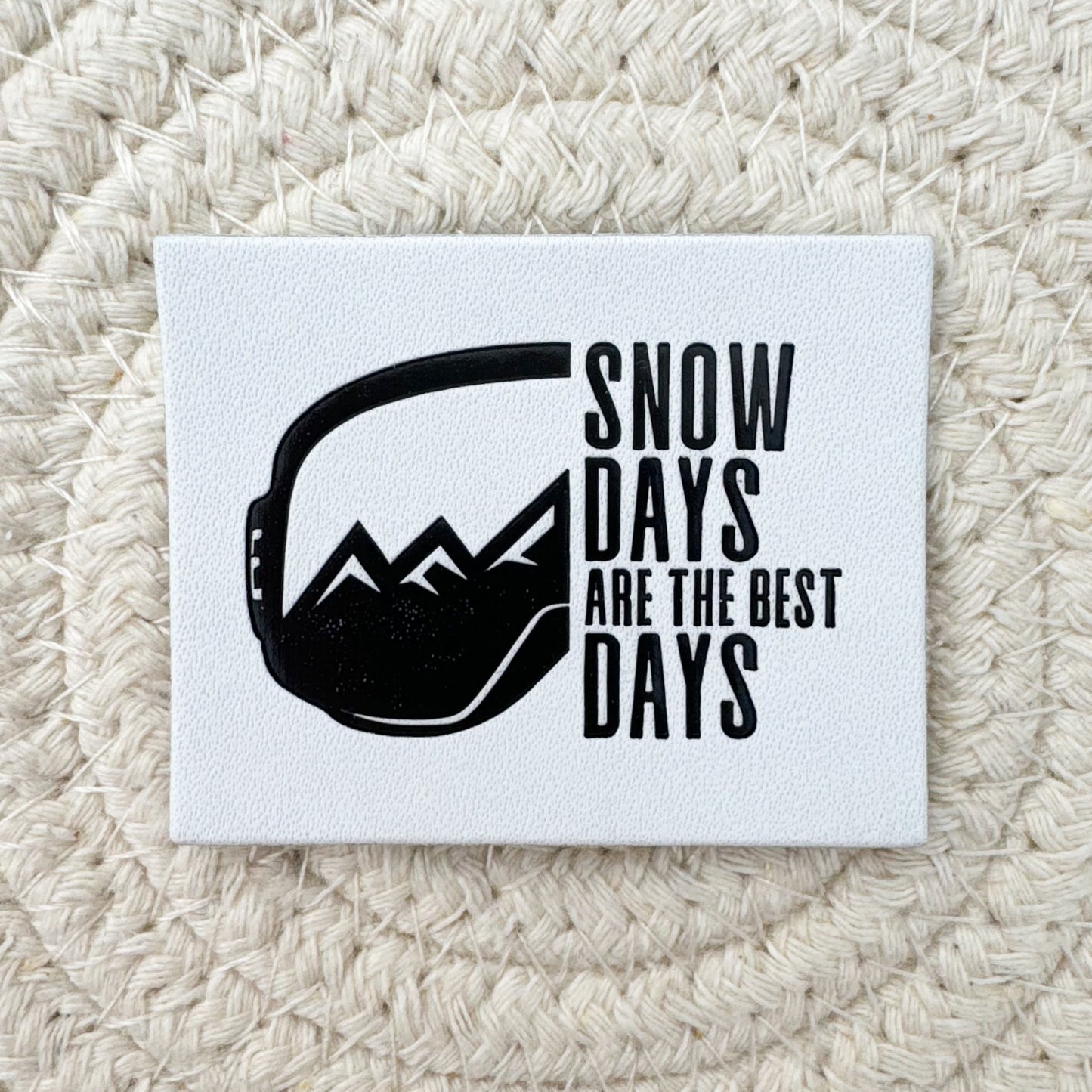 Snow Days White Faux Leather Patch image 0