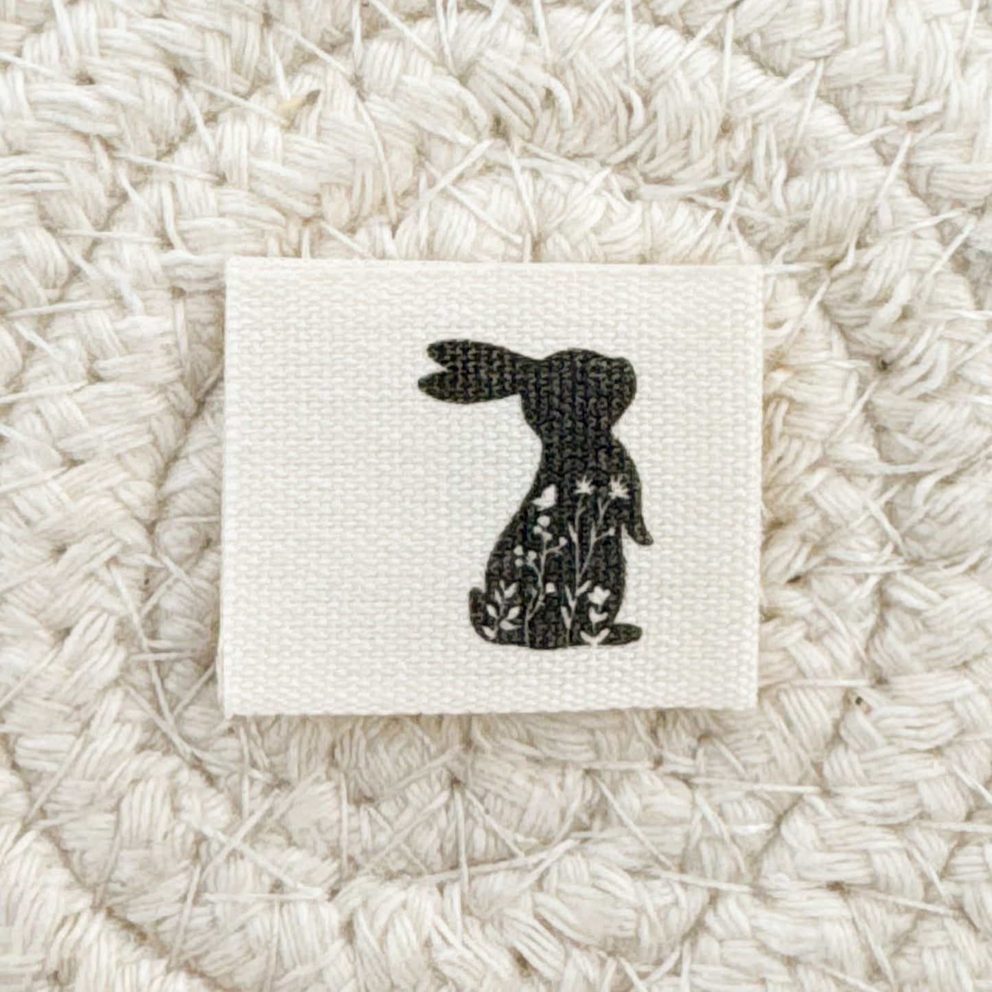 Floral Bunny Cotton Label