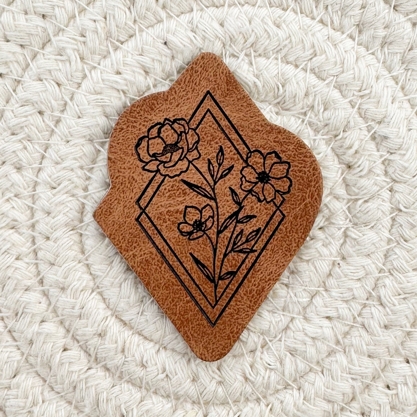 Floral Diamond Faux Leather Patch