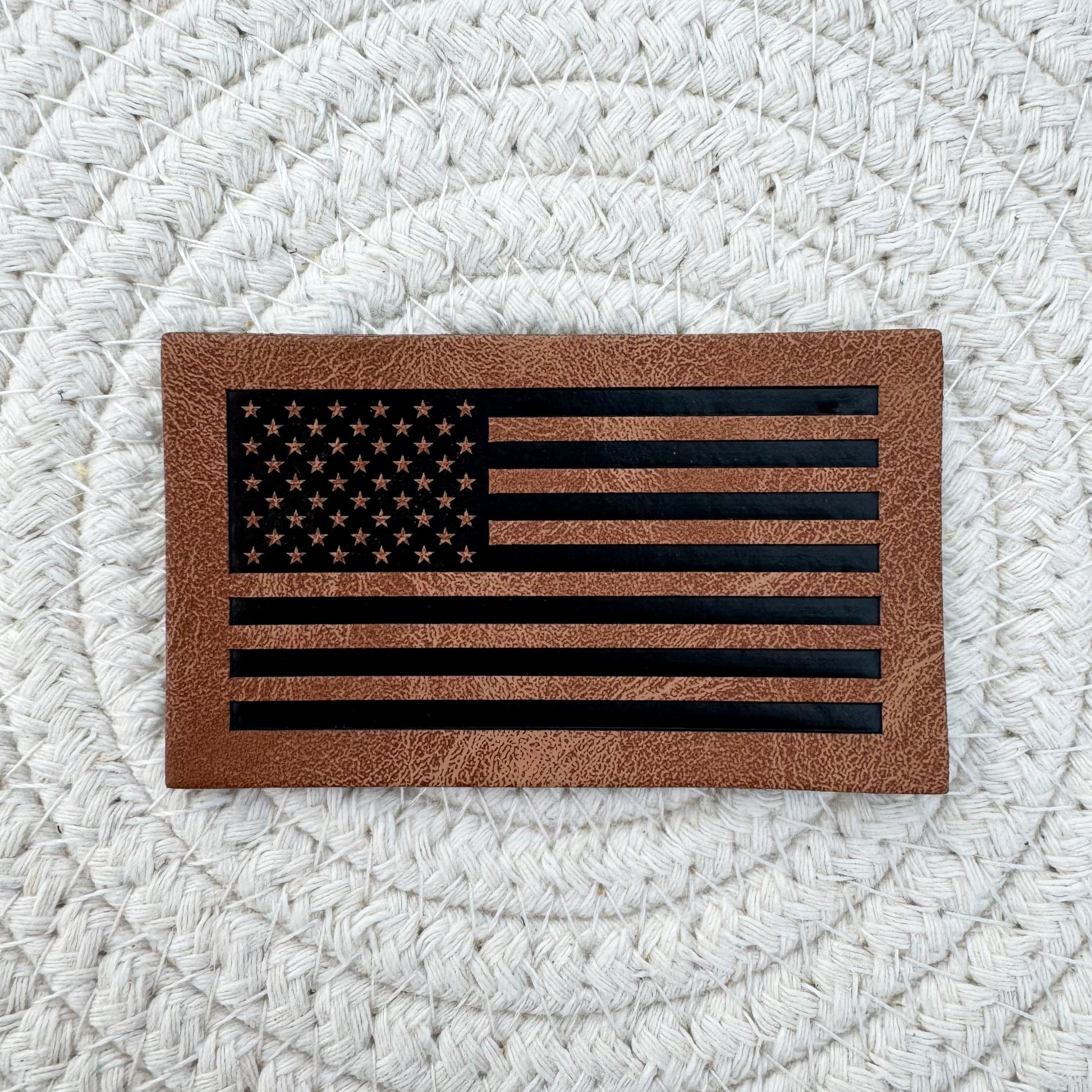 American Flag Faux Leather Patch image 0