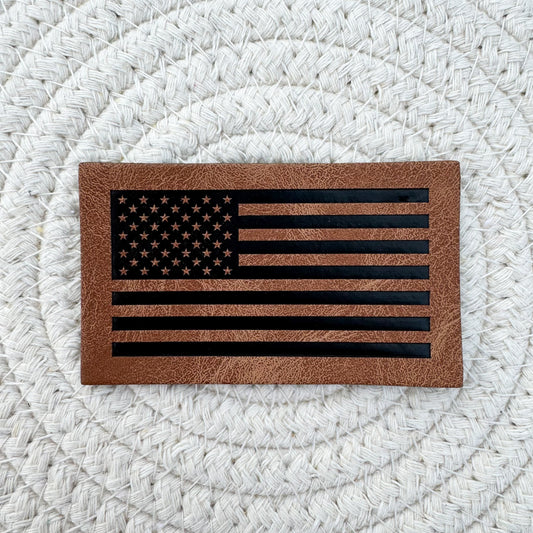 American Flag Faux Leather Patch image 0