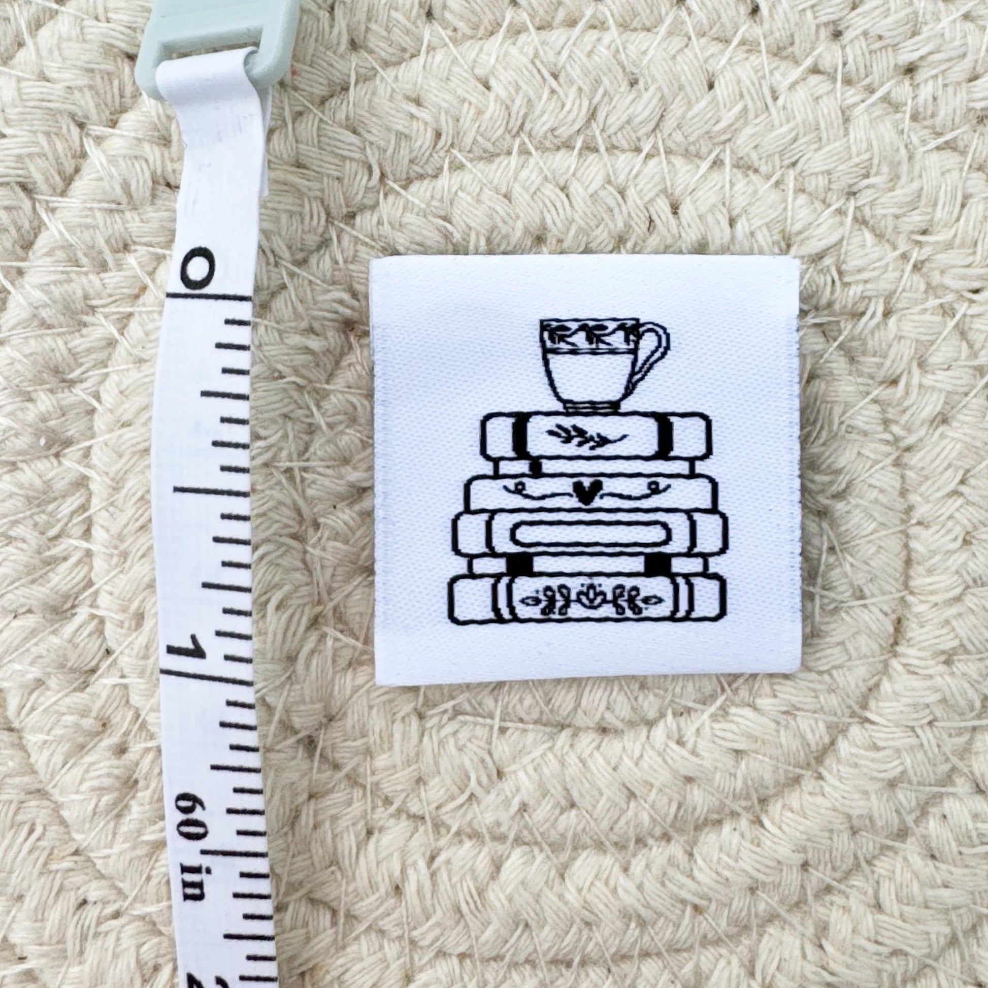 Tea and Books Woven Label image 1