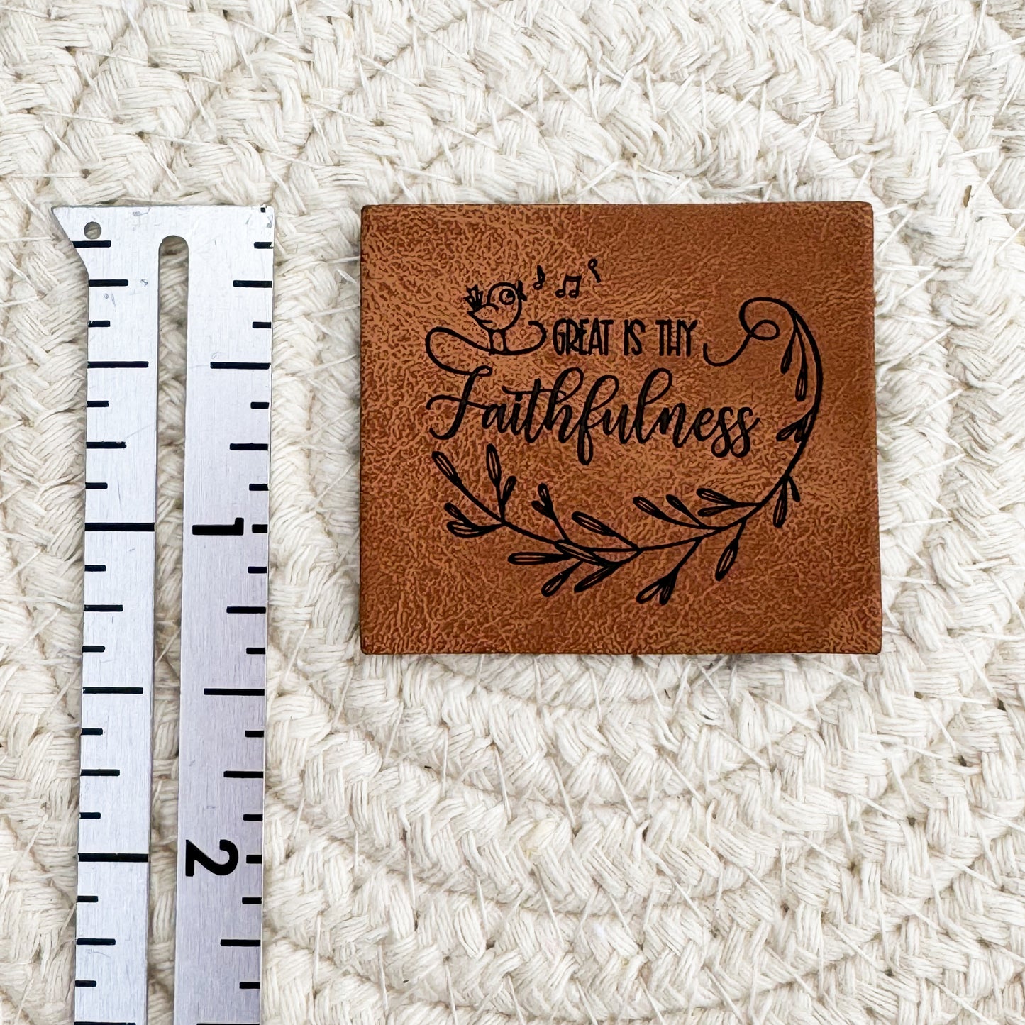 Great is Thy Faithfulness Faux Leather Patch image 1