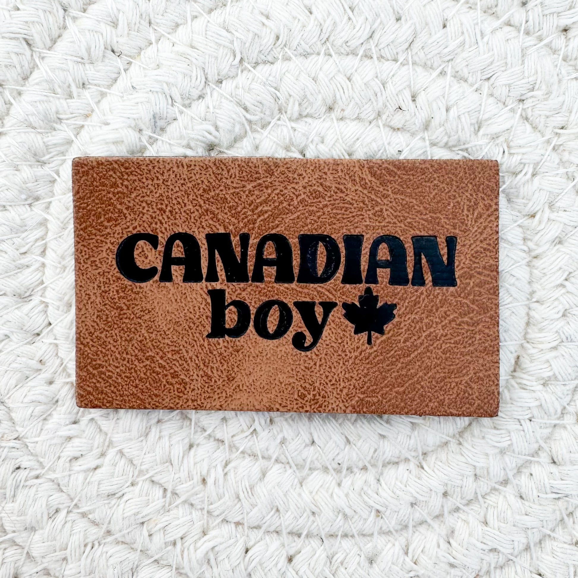 Canadian Boy Faux Leather Patch image 0