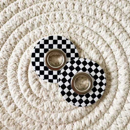 B&W Checkers Eyelet Patch (Set of 2) image 0