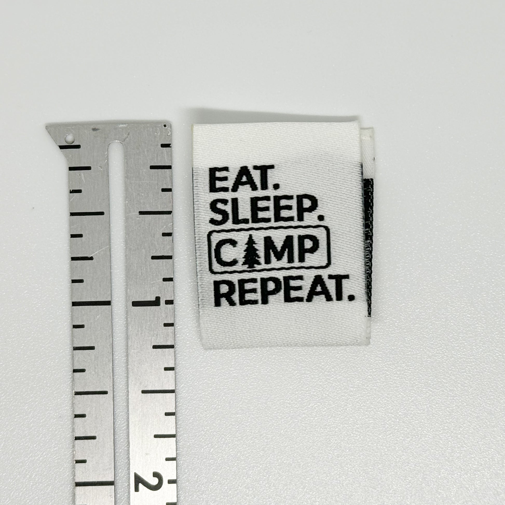 Sleep Camp Repeat GLOW IN THE DARK Woven Label image 1