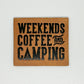 Weekends, Coffee and Camping Faux Leather Patch image 0