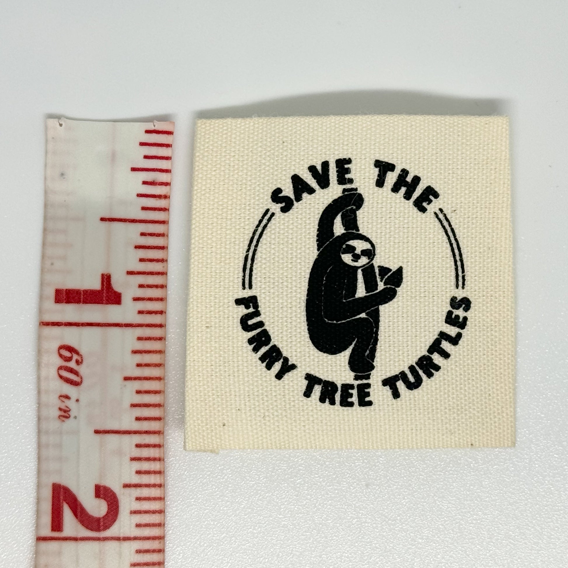 Save the Furry Tree Turtles Printed Cotton Label image 1