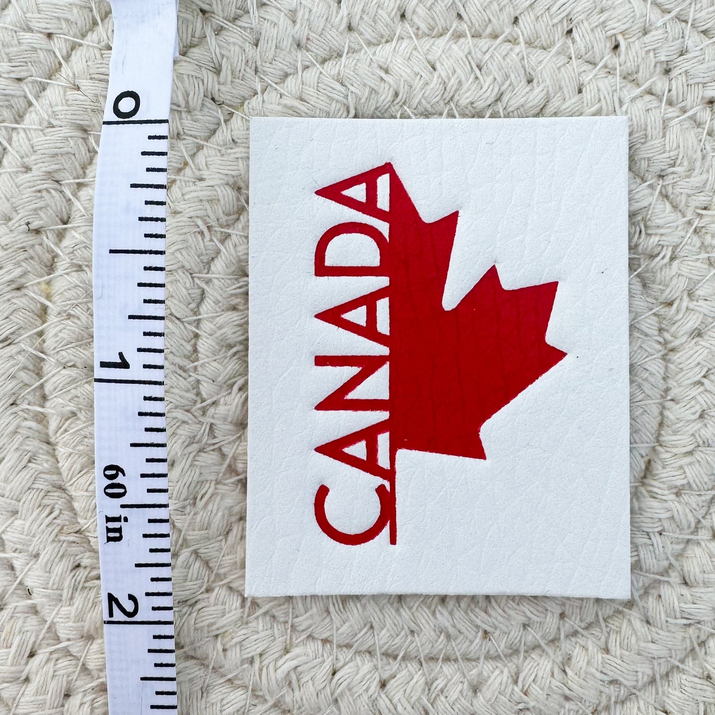 Canada White Faux Leather Patch image 1