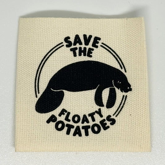 Save the Floaty Potatoes Printed Cotton Label image 0