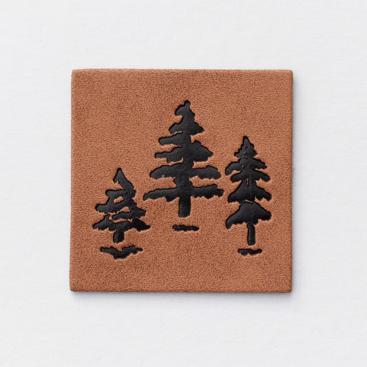 Woodland Trees Faux Leather Patch image 0