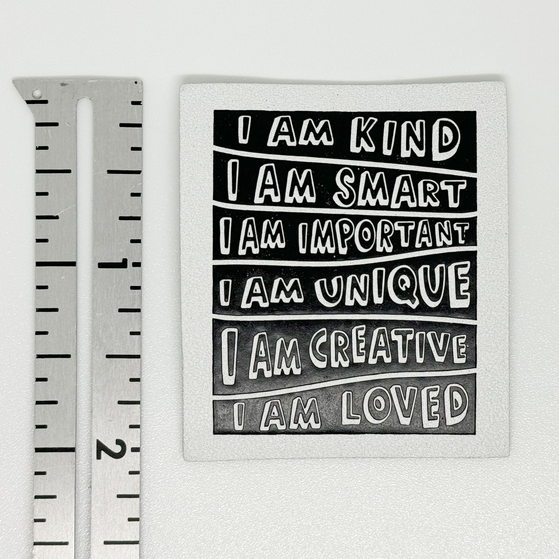 Trendy Affirmations White Deluxe Faux Leather Patch image 1