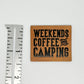 Weekends, Coffee and Camping Faux Leather Patch image 1