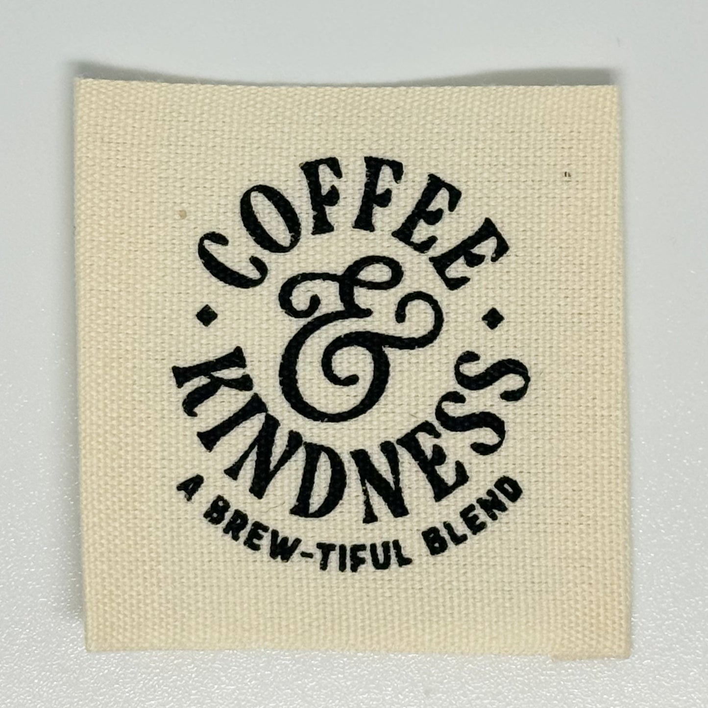 Coffee and Kindness Printed Cotton Label image 0