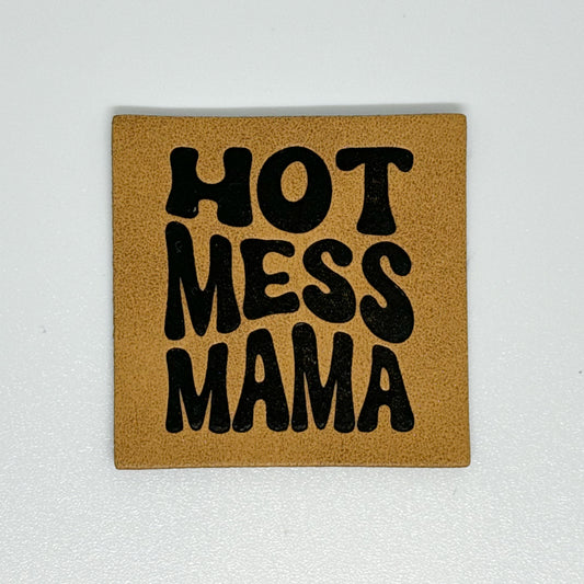 Hot Mess Mama Faux Leather Patch image 0