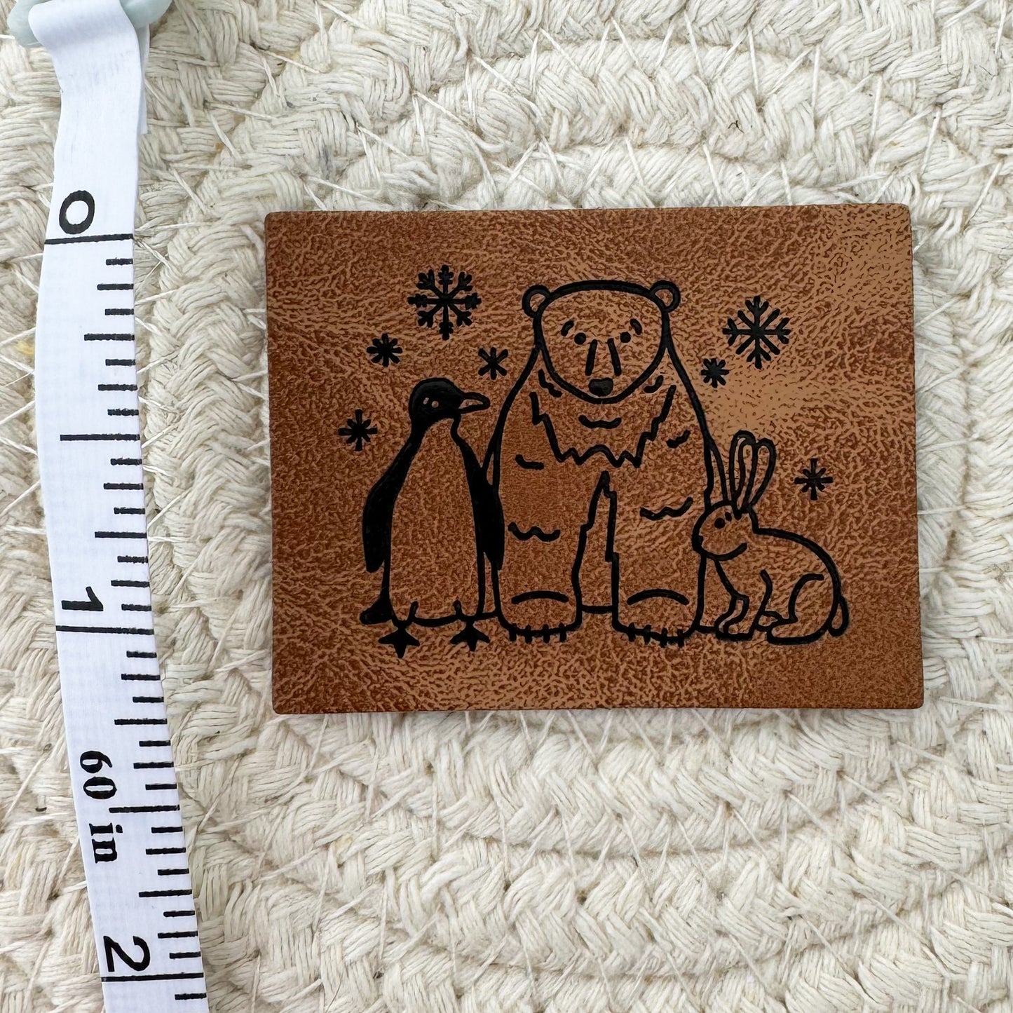 Winter Animals Faux Leather Patch image 1