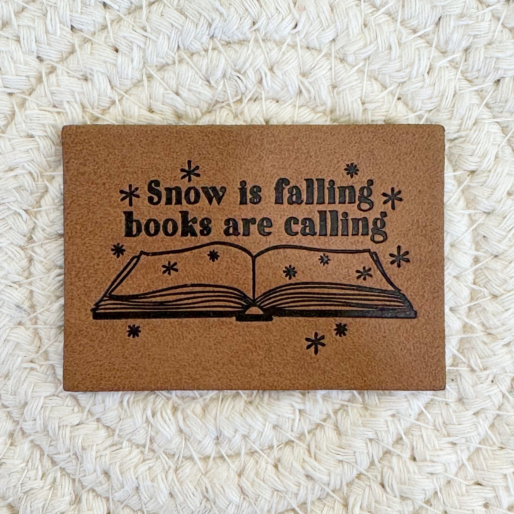 Snowy Book Faux Leather Patch image 0